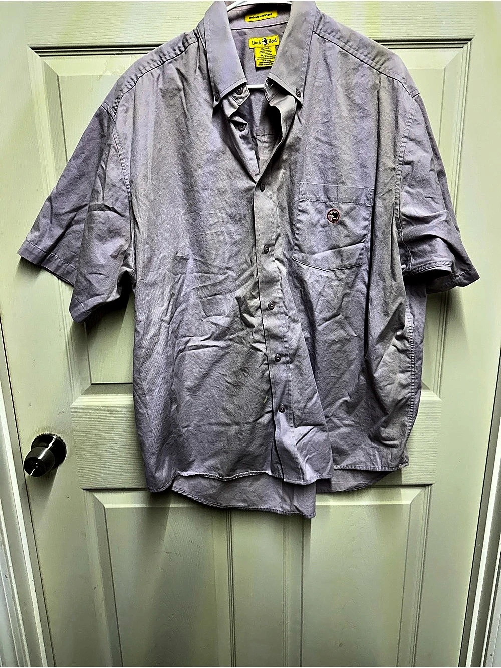 Duck Head Wrinkle Resistant Short Sleeve Shirt Purple XL